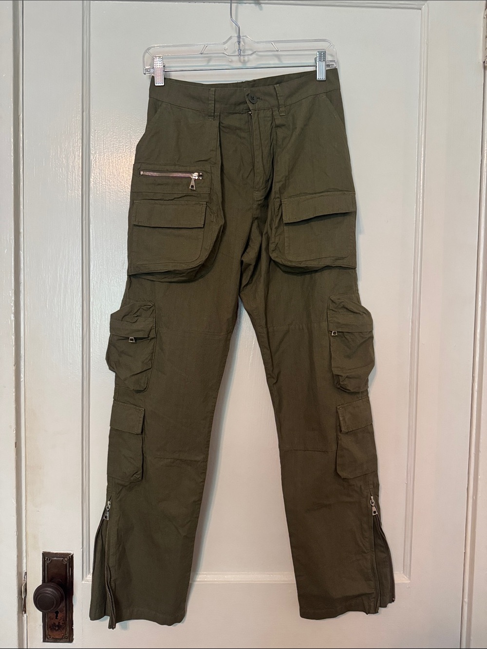 John Elliott Olive Cargo Pants with Multi-Pocket Utility Design